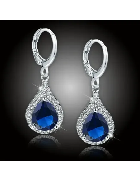 Náušnice Brillance Priscilla Royal Blue s krystaly Swarovski®