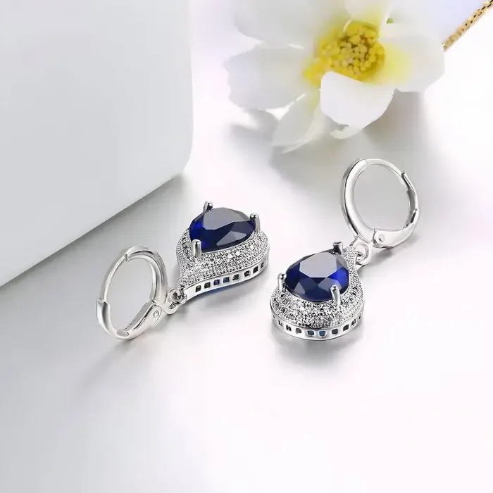 Náušnice Brillance Priscilla Royal Blue s krystaly Swarovski®