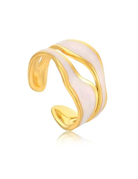 Pozlacený nastavitelný prsten Aida Gold z chirurgické oceli