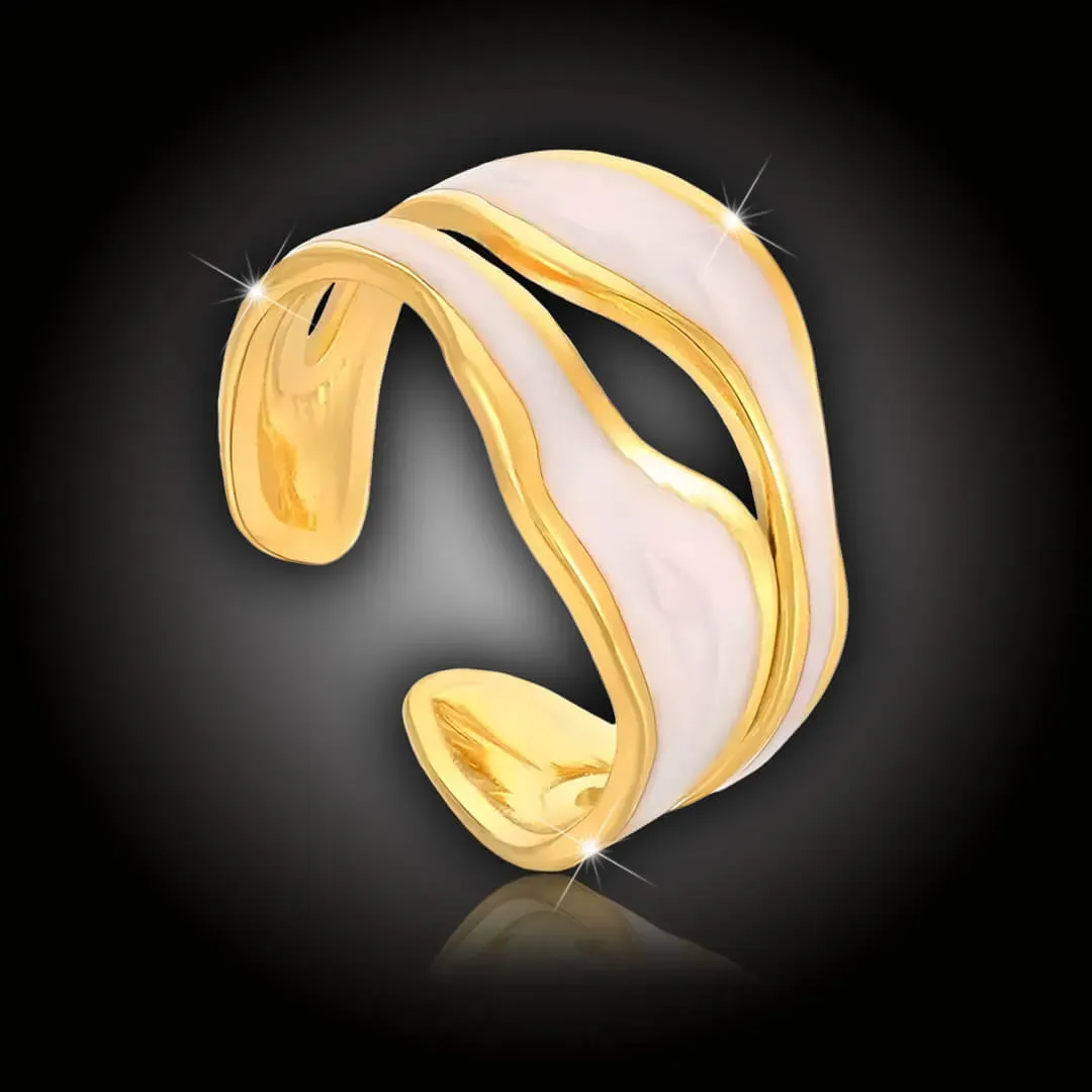 Pozlacený nastavitelný prsten Aida Gold z chirurgické oceli 2