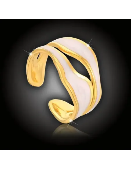 Pozlacený nastavitelný prsten Aida Gold z chirurgické oceli