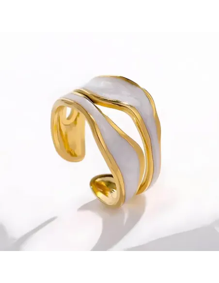 Pozlacený nastavitelný prsten Aida Gold z chirurgické oceli