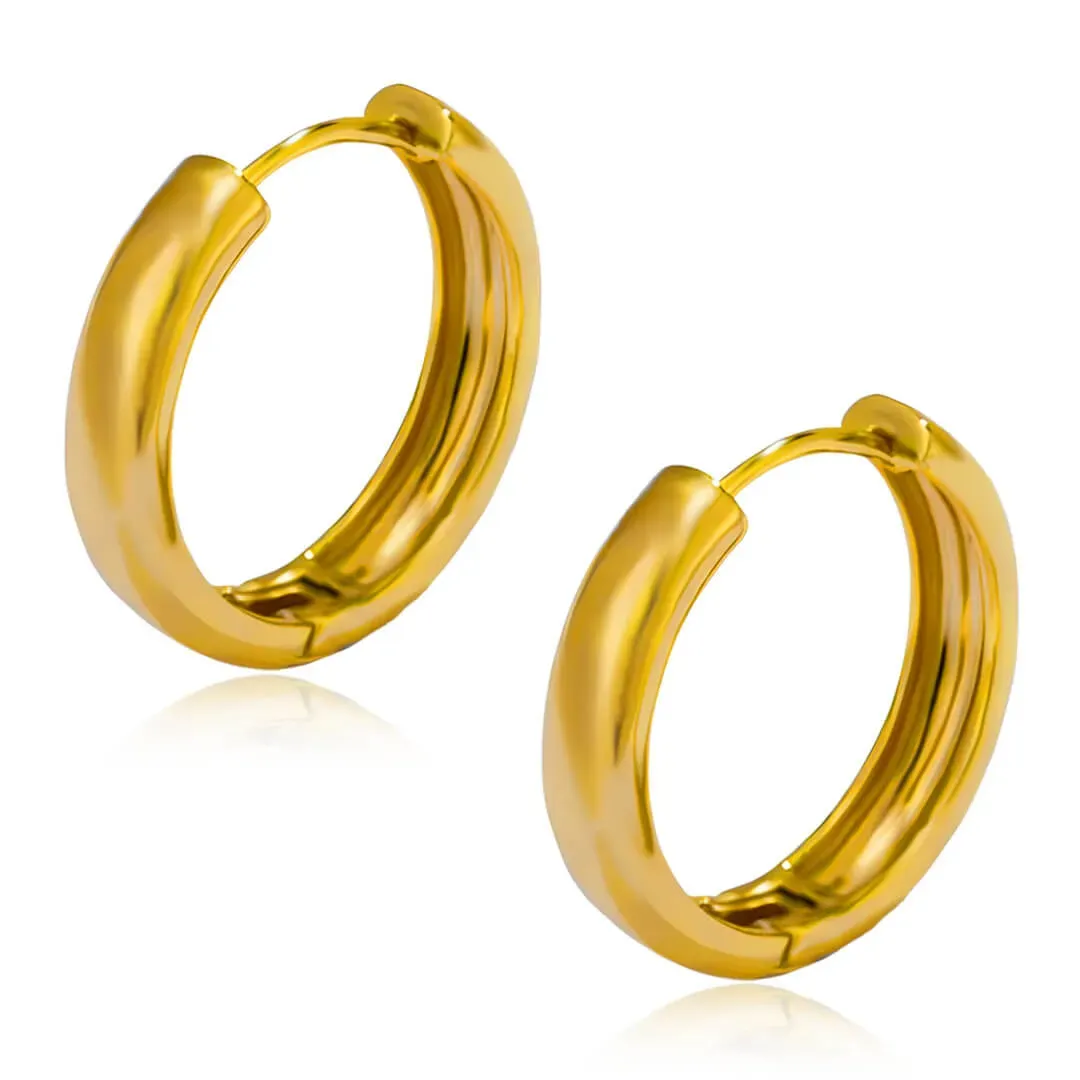 Pozlacené kruhové náušnice Nicol Gold z chirurgické oceli