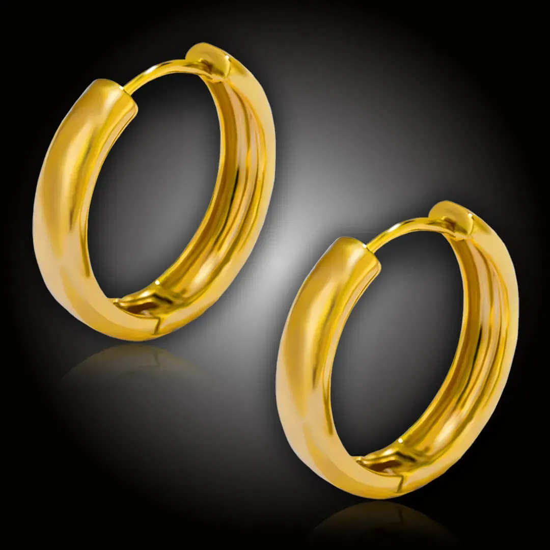 Pozlacené kruhové náušnice Nicol Gold z chirurgické oceli 2