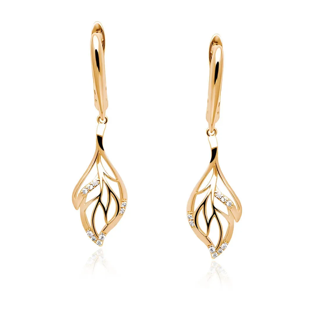 Pozlacené náušnice La Diamantina Arven Gold se zirkony