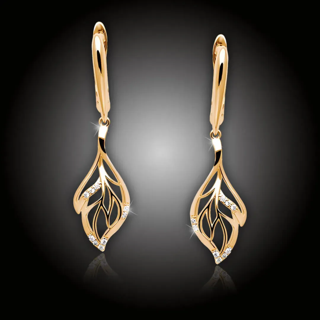 Pozlacené náušnice La Diamantina Arven Gold se zirkony 2