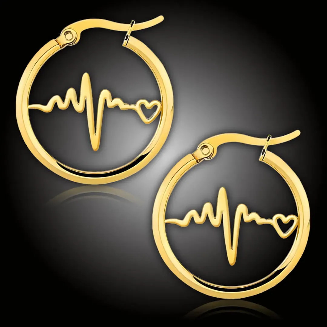 Pozlacené kruhové náušnice Genesis Gold z chirurgické oceli 2