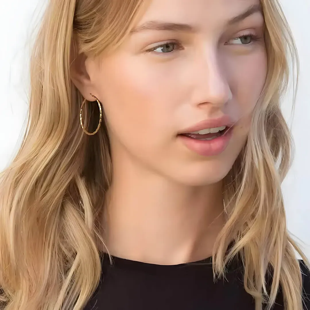 Pozlacené kruhové náušnice Jordan Gold z chirurgické oceli 2