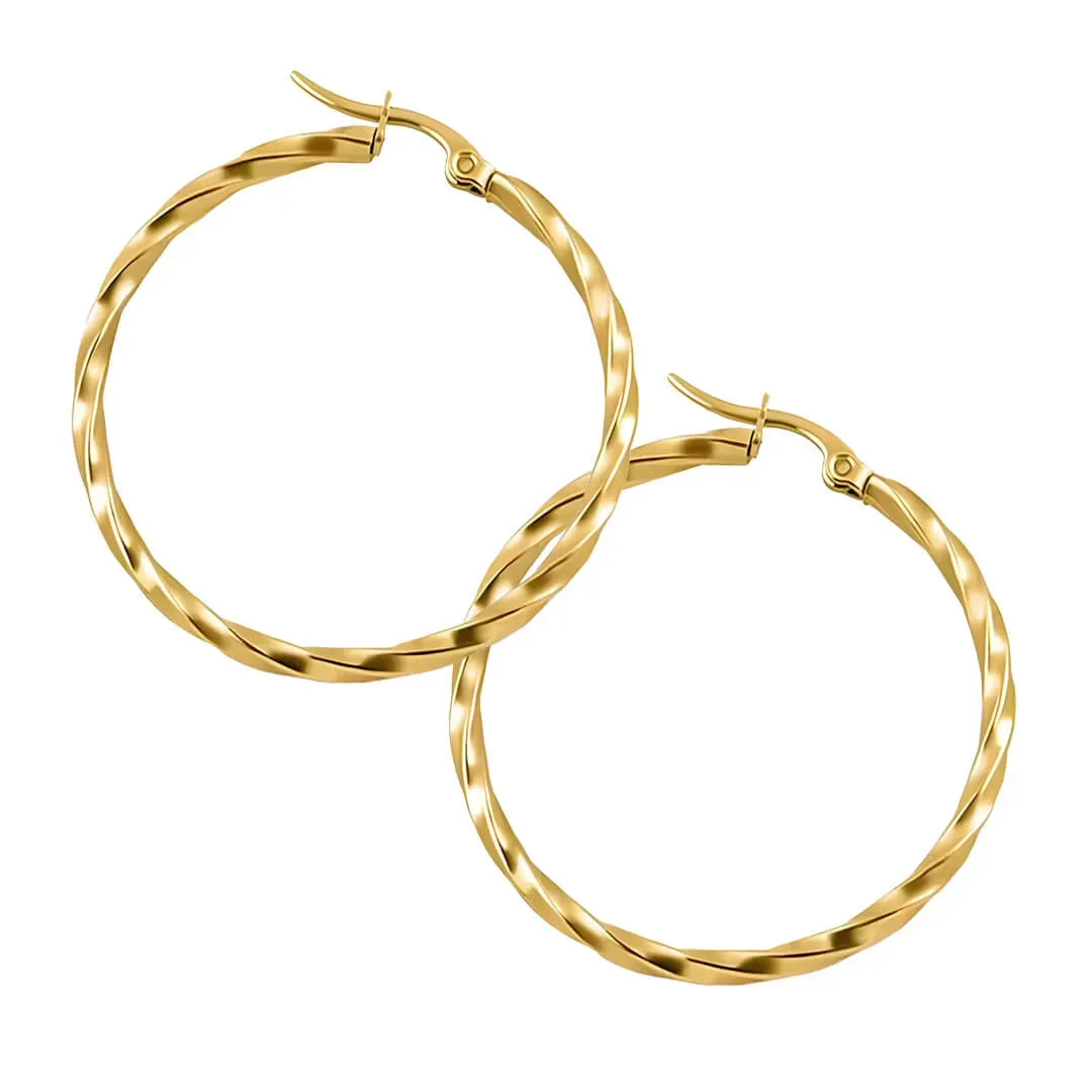 Pozlacené kruhové náušnice Jordan Gold z chirurgické oceli