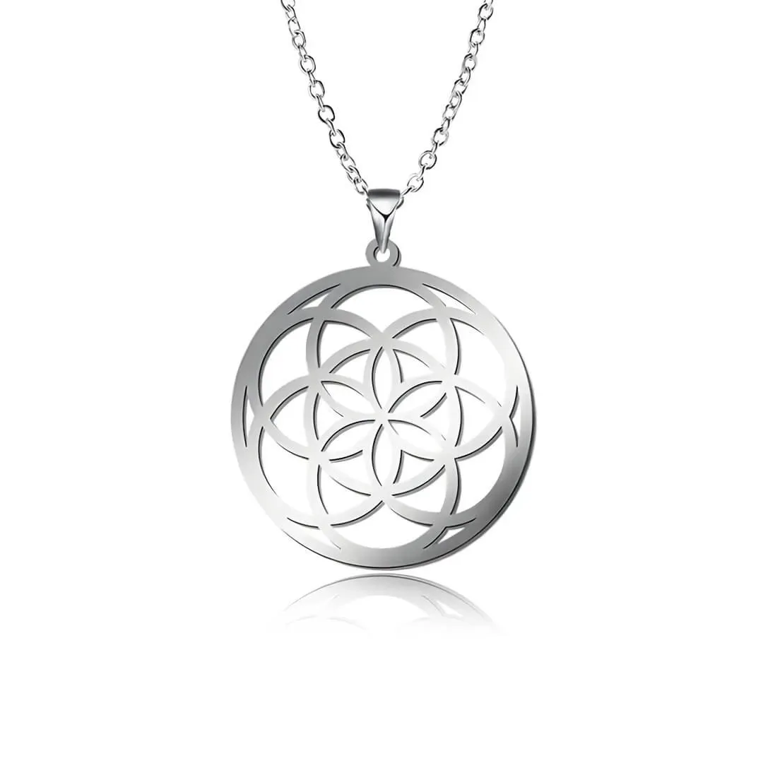 Náhrdelník Květina života z chirurgické oceli