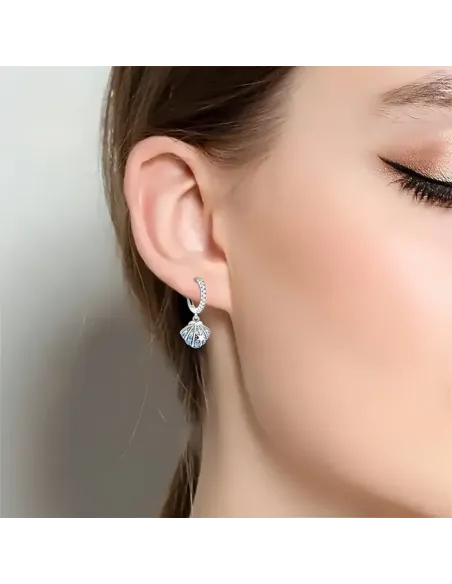 Stříbrné náušnice Kouzlo moře s modrými zirkony