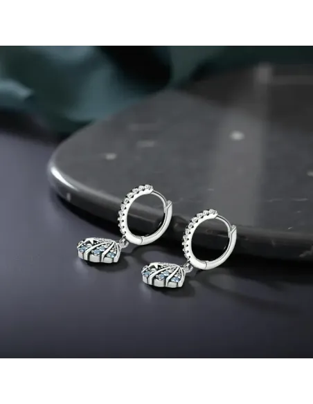 Stříbrné náušnice Kouzlo moře s modrými zirkony