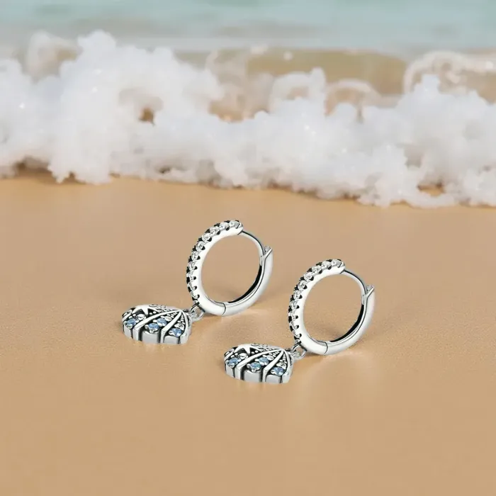 Stříbrné náušnice Kouzlo moře s modrými zirkony