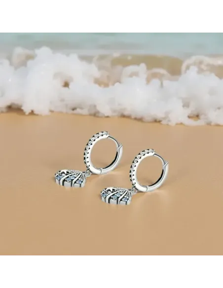 Stříbrné náušnice Kouzlo moře s modrými zirkony