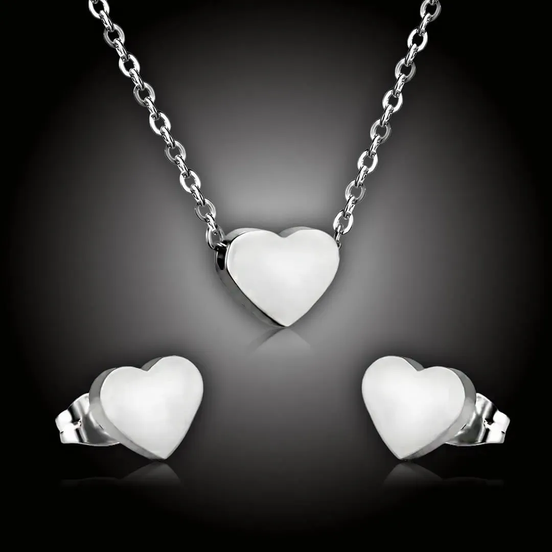Jemný šperkový set Srdíčko z chirurgické oceli 2