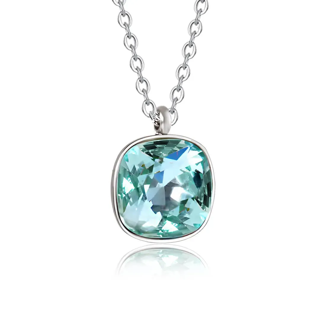 Náhrdelník Princess Aquamarine s krystalem Swarovski® z chirurgické oceli
