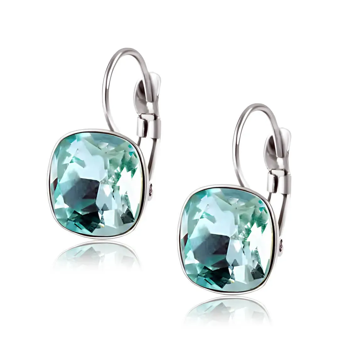 Náušnice Princess Aquamarine s krystalem Swarovski® z chirurgické oceli