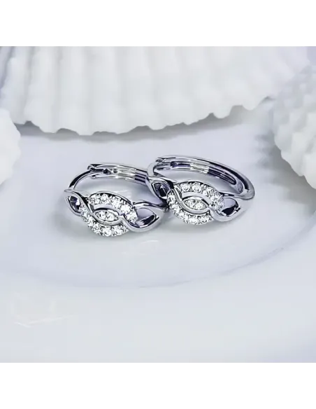 Třpytivé náušnice Brillance Nefertiti marquise se zirkony