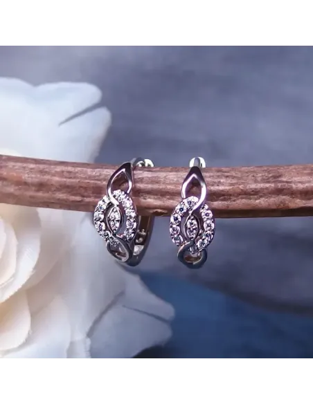 Třpytivé náušnice Brillance Nefertiti marquise se zirkony