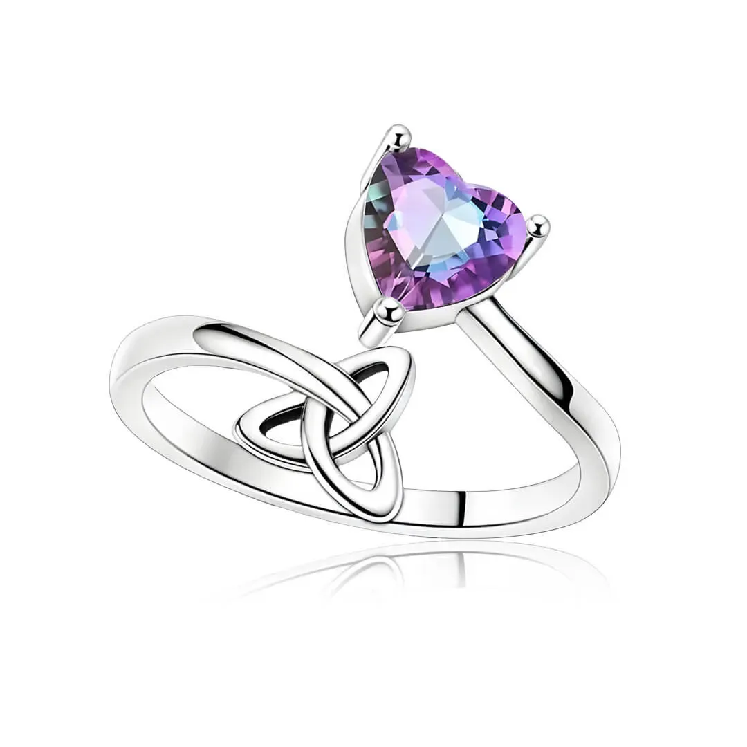 Dámský stříbrný prsten Duhové srdce Trinity