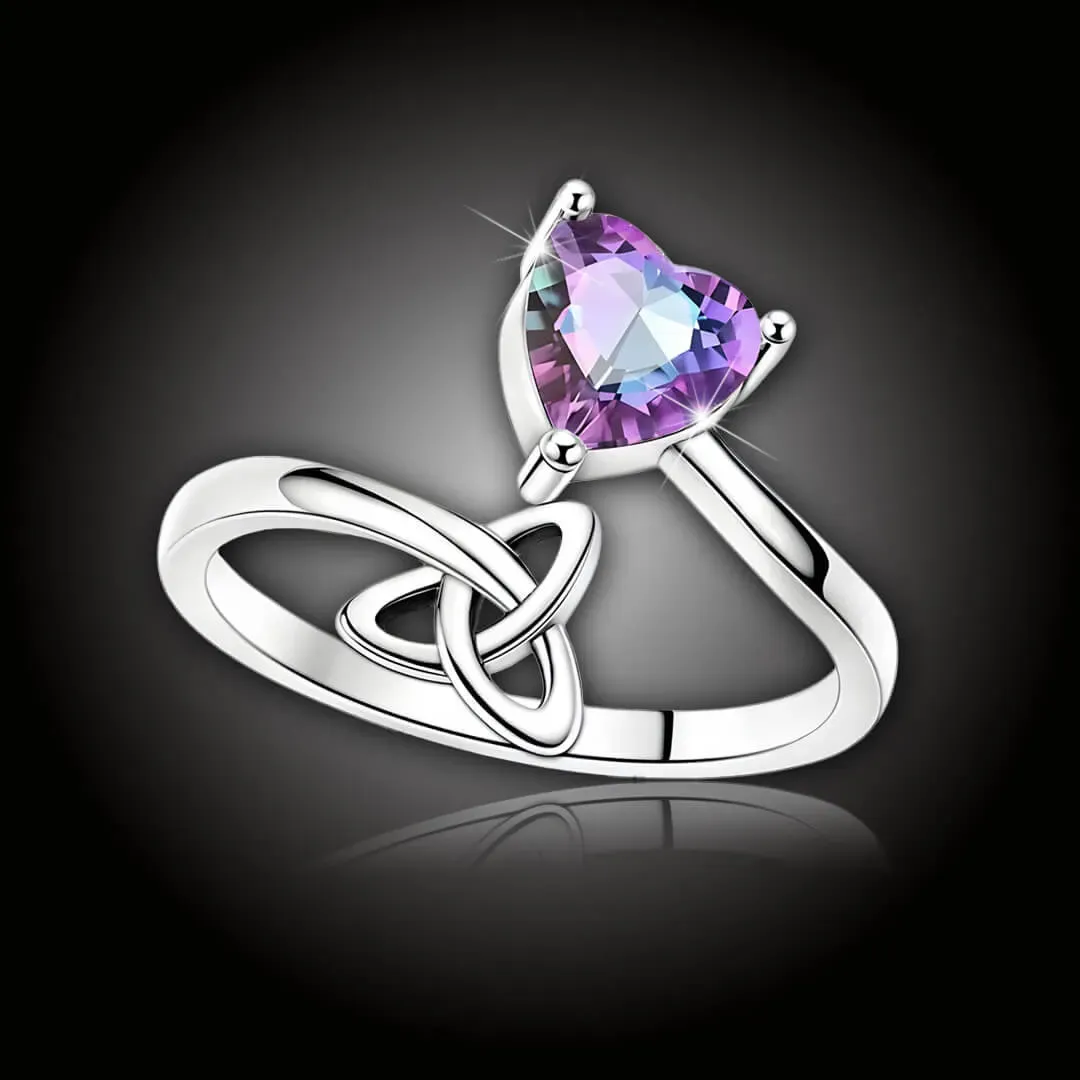 Dámský stříbrný prsten Duhové srdce Trinity 2