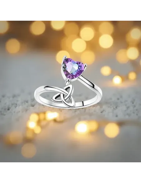 Dámský stříbrný prsten Duhové srdce Trinity