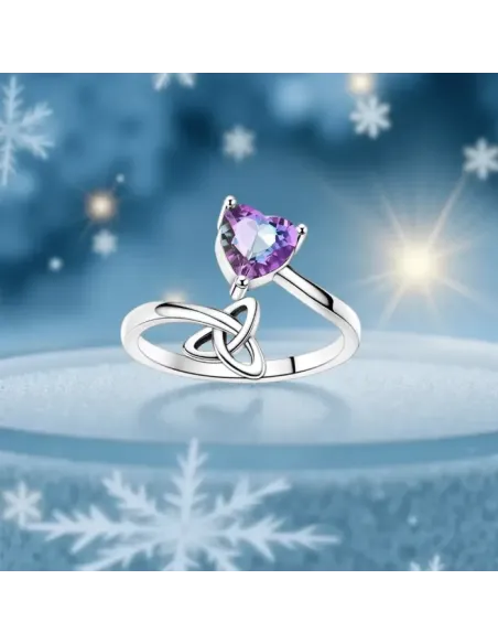 Dámský stříbrný prsten Duhové srdce Trinity