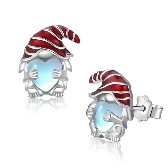 Náušnice Brillance Skřítek s měsíčním srdcovým kamenem