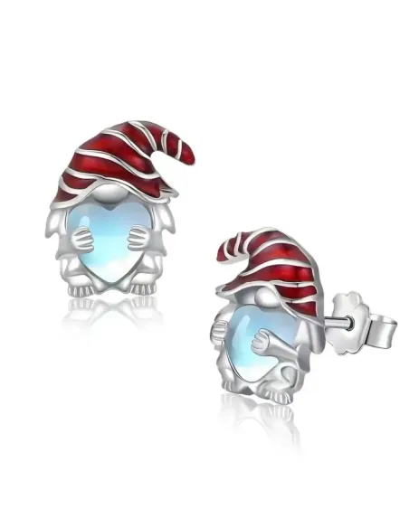 Náušnice Brillance Skřítek s měsíčním srdcovým kamenem