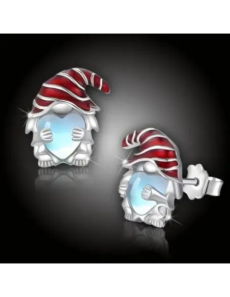 Náušnice Brillance Skřítek s měsíčním srdcovým kamenem