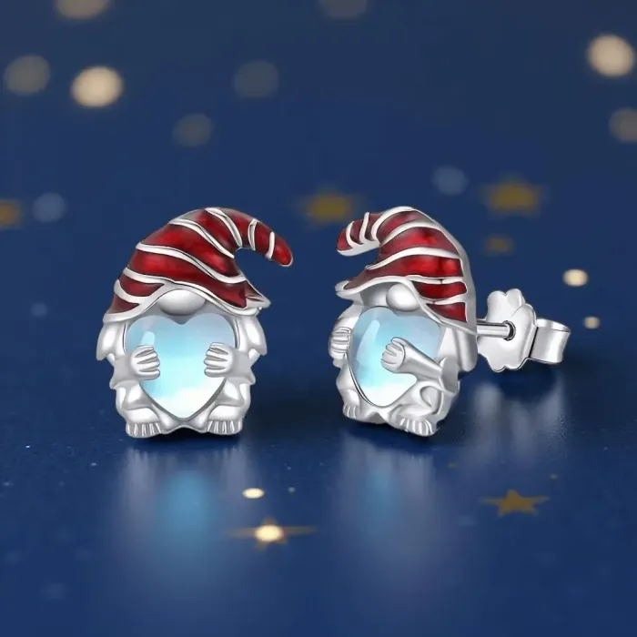 Náušnice Brillance Skřítek s měsíčním srdcovým kamenem