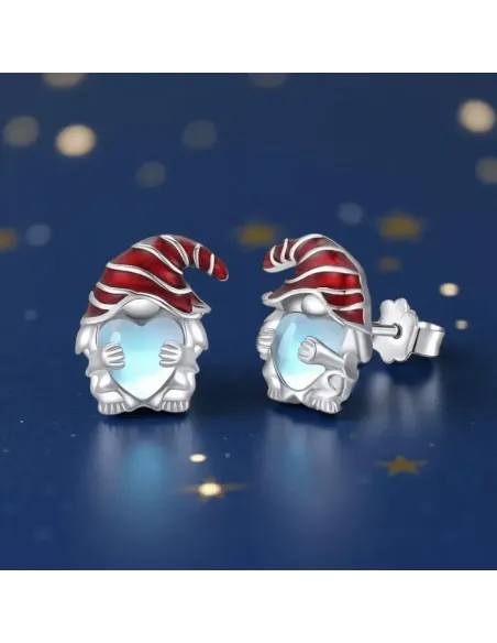 Náušnice Brillance Skřítek s měsíčním srdcovým kamenem