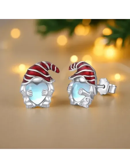 Náušnice Brillance Skřítek s měsíčním srdcovým kamenem