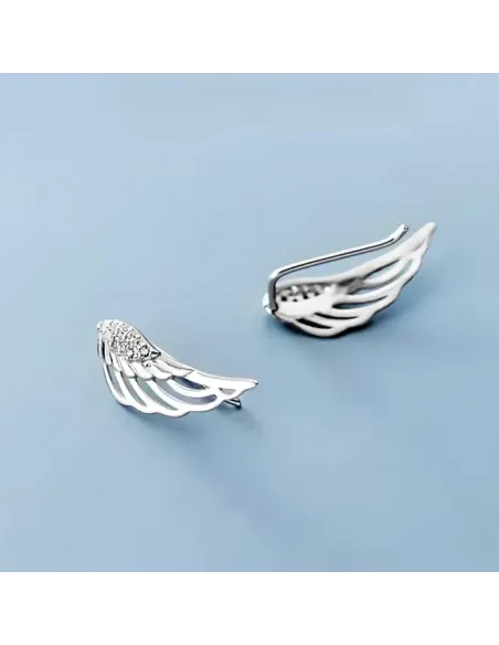 Stříbrné náušnice Charming Angel Wings se zirkony