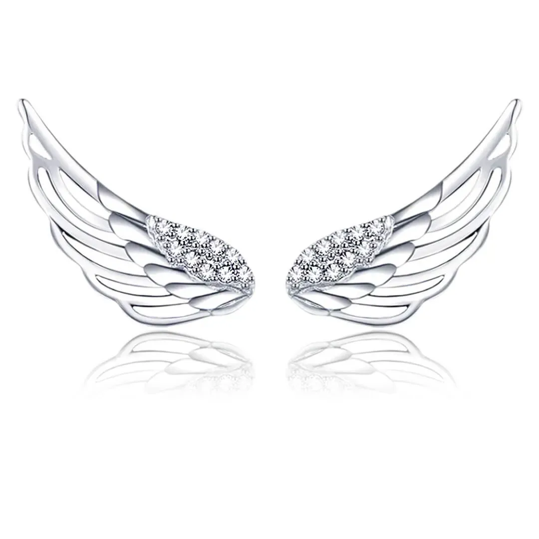 Stříbrné náušnice Charming Angel Wings