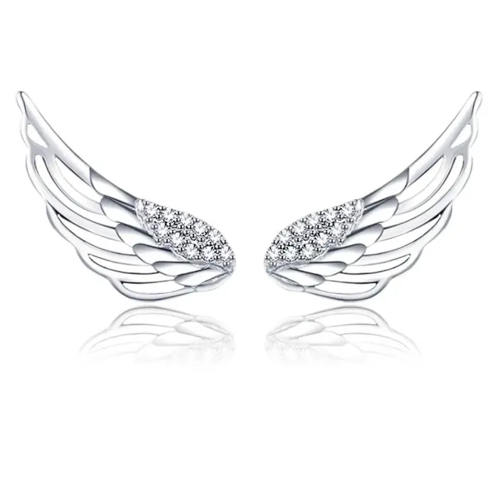 Stříbrné náušnice Charming Angel Wings