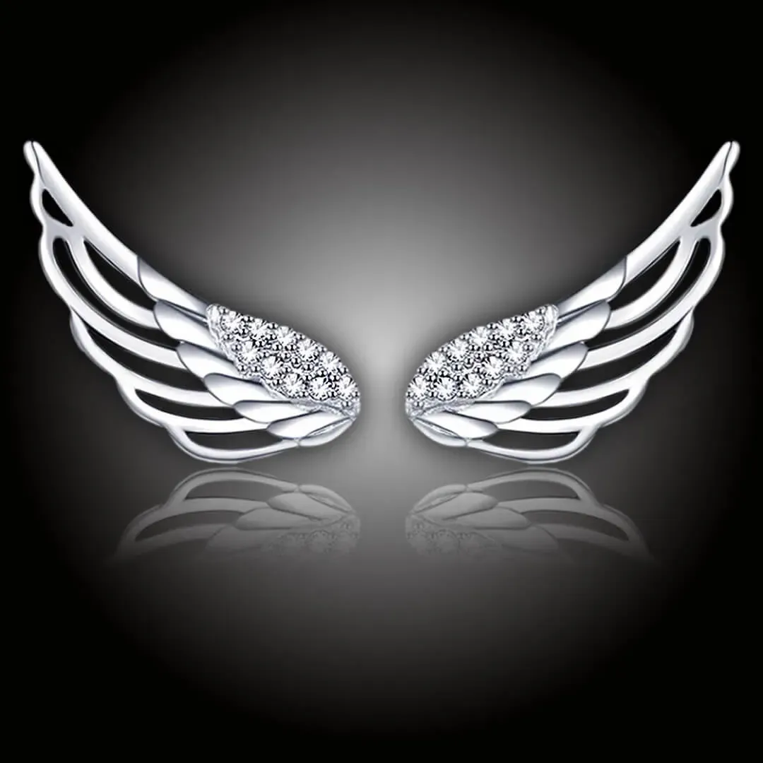 Stříbrné náušnice Charming Angel Wings 2