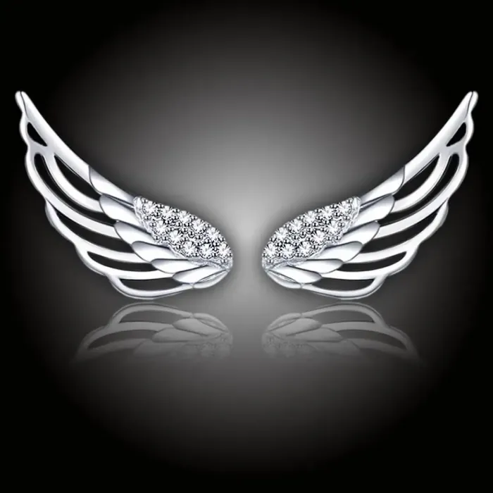 Stříbrné náušnice Charming Angel Wings