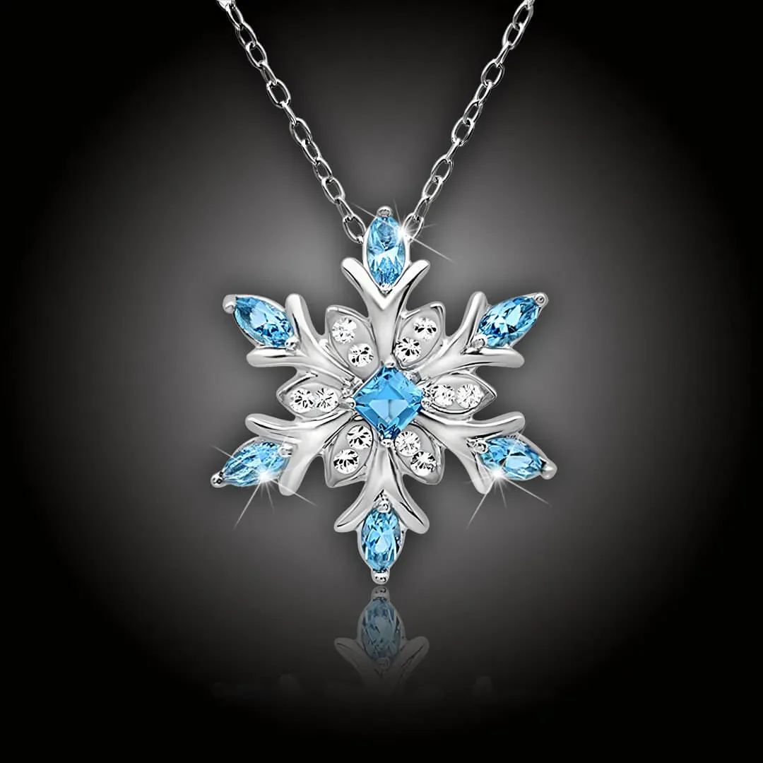 Náhrdelník Sněhová vločka s modrými a čirými zirkony | Elanis Jewel 2