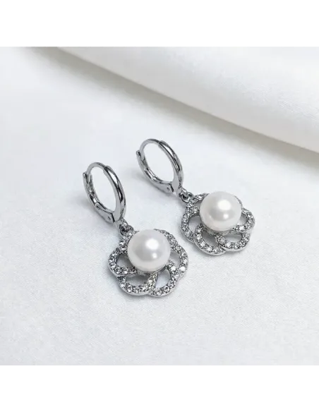 Romantické perlové náušnice Pearl Flower