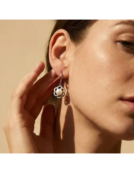 Romantické perlové náušnice Pearl Flower