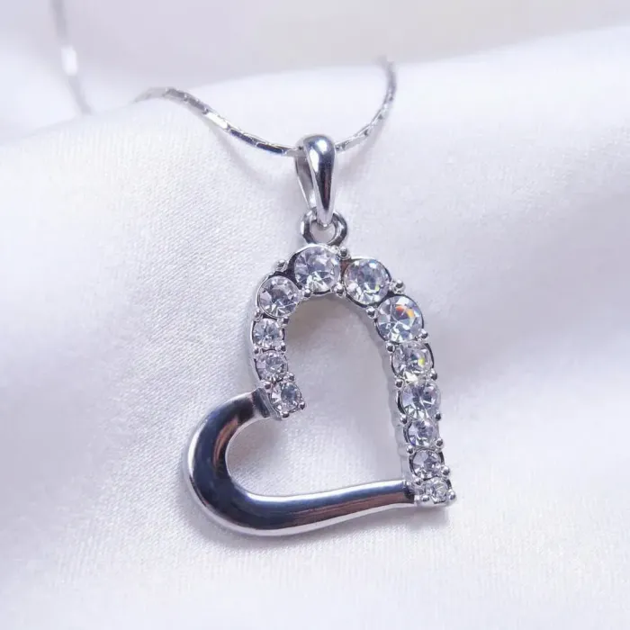 Náhrdelník Velké srdce s čirými krystaly Swarovski®