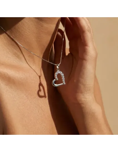 Náhrdelník Velké srdce s čirými krystaly Swarovski®