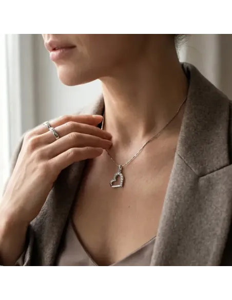 Náhrdelník Velké srdce s čirými krystaly Swarovski®