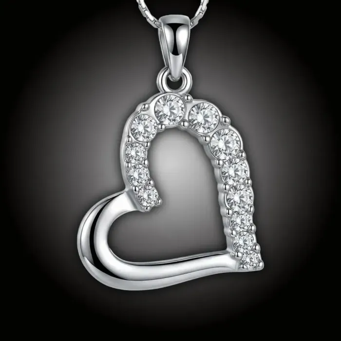 Náhrdelník Velké srdce s čirými krystaly Swarovski®