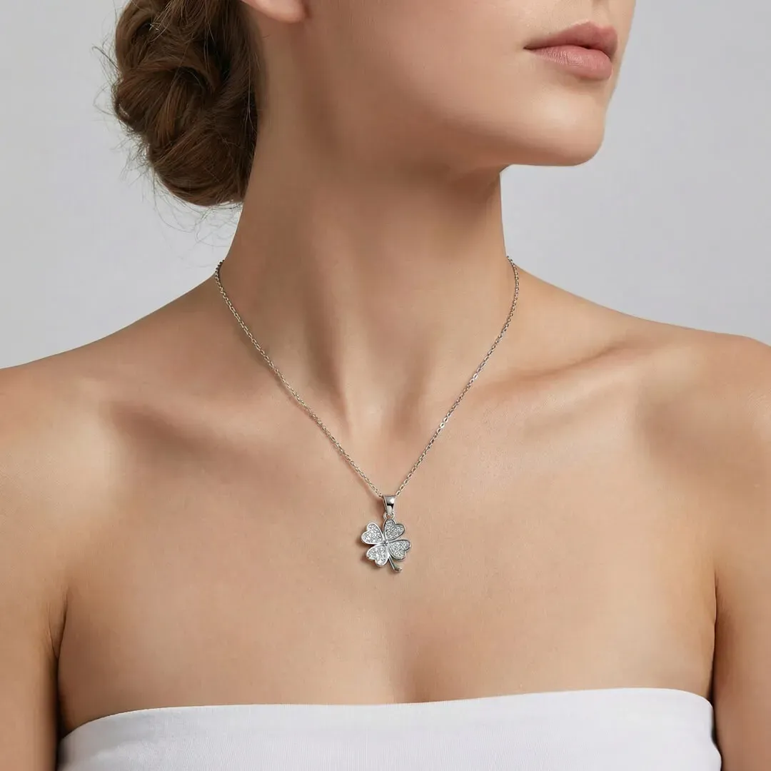 Náhrdelník Něžný čtyřlístek pro štěstí s krystaly Swarovski® 2