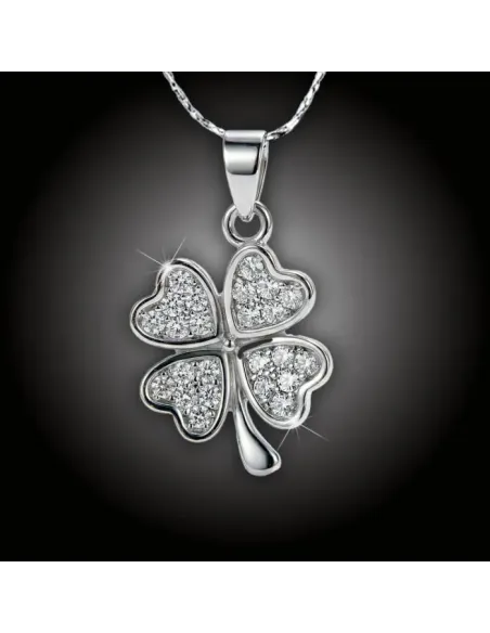 Náhrdelník Něžný čtyřlístek pro štěstí s krystaly Swarovski®