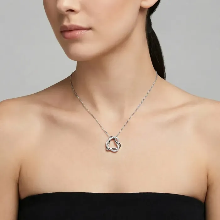 Propletená velká srdce s krystaly Swarovski®