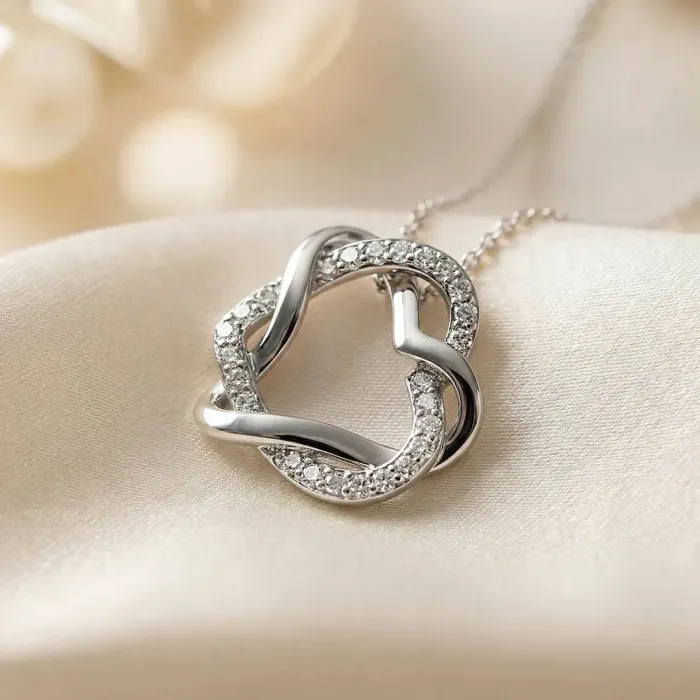 Propletená velká srdce s krystaly Swarovski®