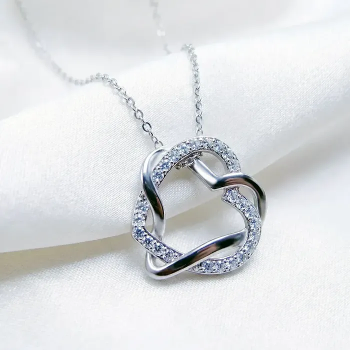 Propletená velká srdce s krystaly Swarovski®